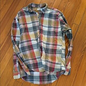 Steven Alan Red and Green Plaid Button Down Shirt